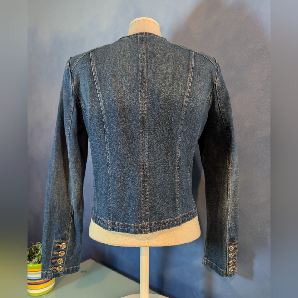 White House Black Market Blue Denim Jacket - Picture 6 of 9